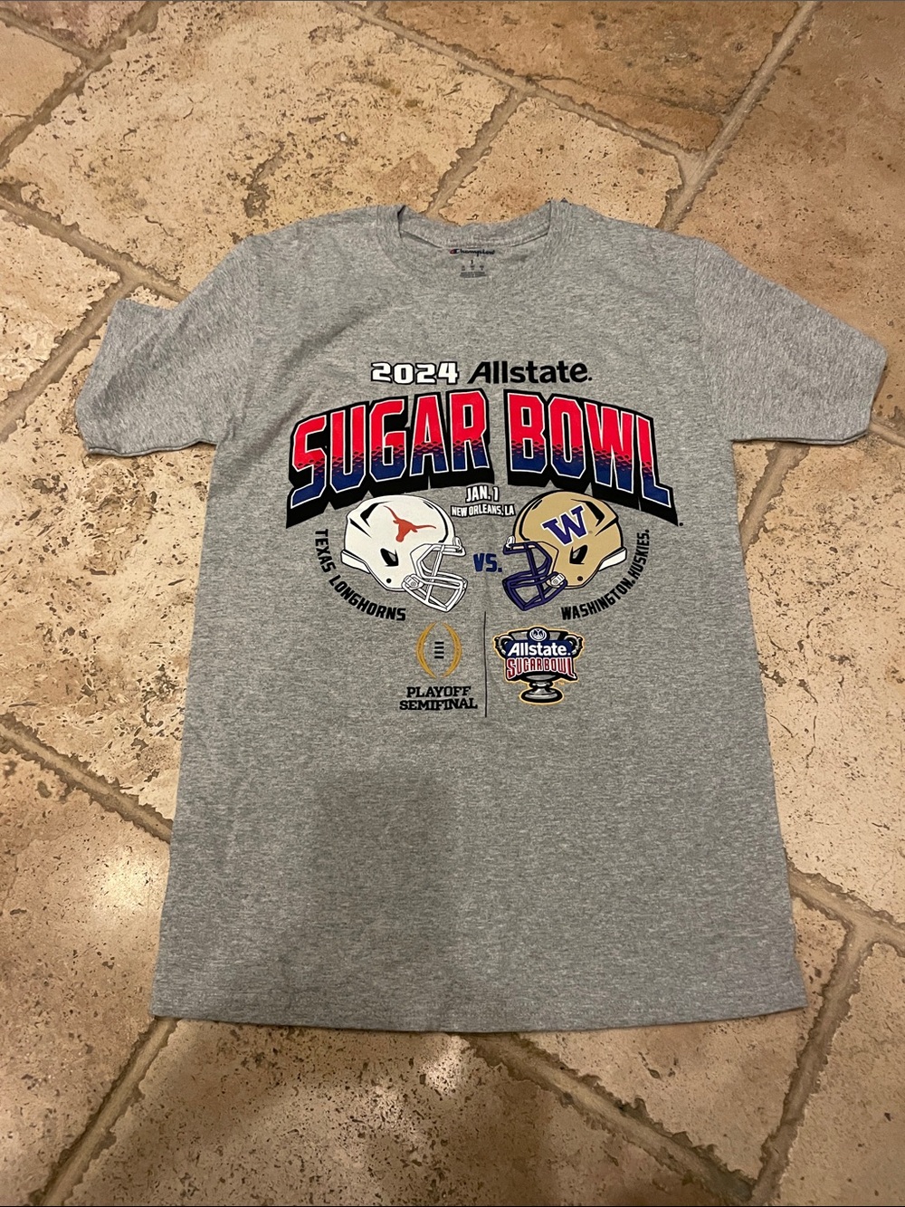 2024 Allstate Sugar Bowl Gray Graphic Tee Longhorns vs Huskies